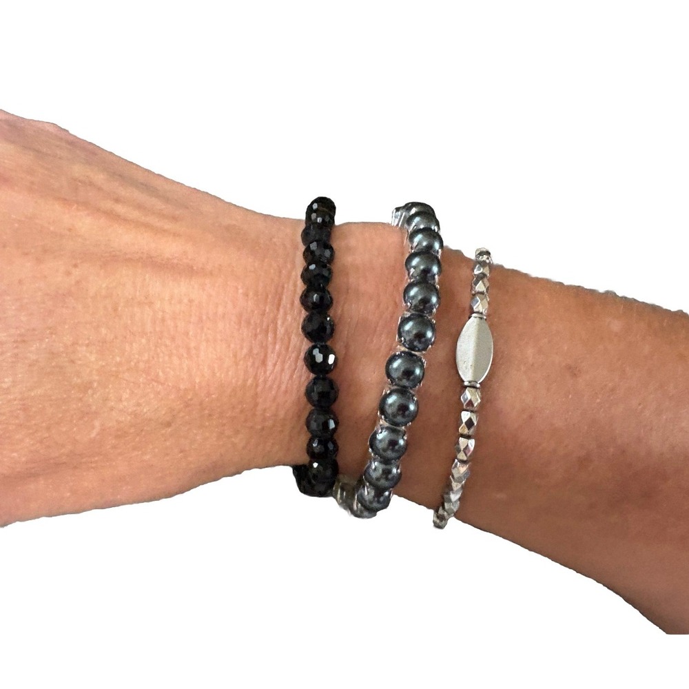 Stackable Beaded Stretch Bracelet Lot of 3